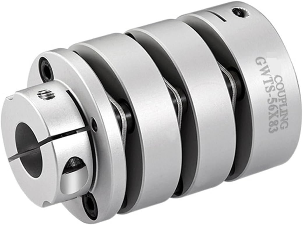 Three Diaphragm Flexible Shaft Coupling Aluminum Clamp for Encoder and Stepper Motor Connection - Quick Coupler for CNC Machines16-126(56x83 (8-24)(8-32))