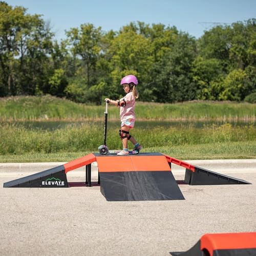 Elevate Outdoor Polypropylene Jumbo EZ-Link 9-Piece Skateboard Set with Slopes for Scooters, BMX Bikes and RC Cars - 600 lb. Maximum Weight Capacity