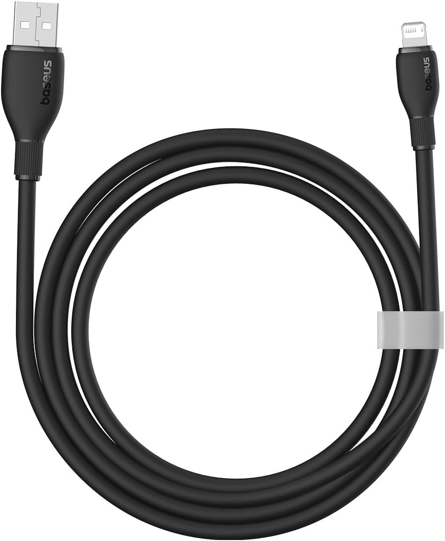 Baseus Pudding Hızlı Şarj Özellikli Lightning Kablo 2.4A, 1.2 Metre, Siyah