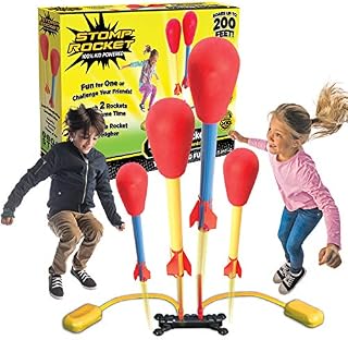 Stomp Rocket Original Dueling Rocket Launcher for Kids - Soars 200 Ft - 4 Rockets and Multi-Player Adjustable Launcher Stand - Fun Outdoor Toy and Gift - Boys or Girls Age 5+ Years Old