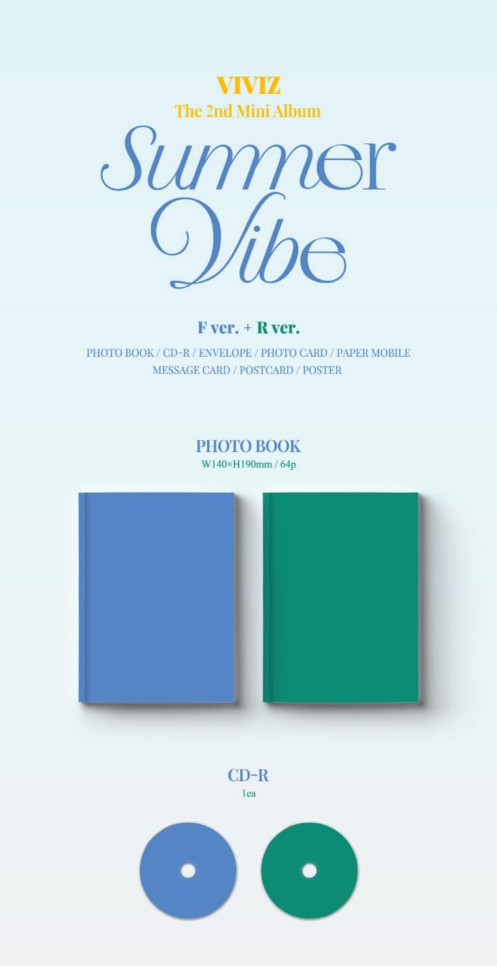 VIVIZ Summer Vibe 2nd Mini Album PhotoBook Version 2 Cover SET CD+1p Poster+64p PhotoBook+1ea Envelope+3p PhotoCard+1ea Paper Mobile+1p Message Card+1p PostCard+Tracking Sealed