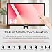 21,5 Zoll Touchscreen Monitor FHD 1920×1080P, VA Panel Kontrastverhältnis 3000:1, 100% sRGB, Höhe/Drehung/Schwenk/Neigung einstellbar, 75Hz PC Touch Bildschirm mit Lautsprecher, HDMI, VGA, Typ-B, VESA