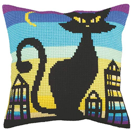 RTO Black Grace Collection D'art Stamped Needlepoint Cushion Kit, 40 x 40cm