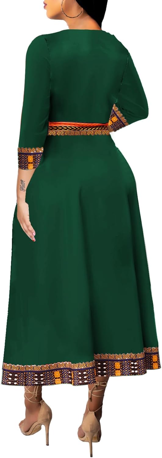 African Long Dresses for Women Elegant Church Dresses Print Maxi Dress High Waist Cocktail Bohemian Vintage Party Outfits - Image 3