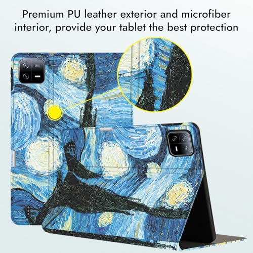 Image of Robustrion Cover for Xiaomi Pad 8 /8 Pro /Xiaomi Pad 7 /7 Pro Cover Case with [Pencil Holder], Folio Flip Cover with Tablet [Auto Sleep Wake] - Night