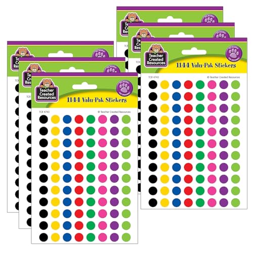 Mini Colorful Circles Valu-Pak Stickers 1144 Per Pack 6 Packs pastilles