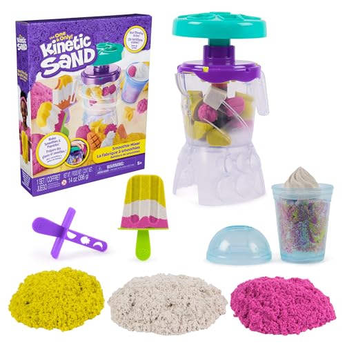 Kinetic Sand Sable Magique - La Fabrique Smoothies 396 G + 9 Accessoires - Sculptez À l'Infini Ce Sable Coloré comme De La Pâte À Modeler - Jouet Sensoriel...