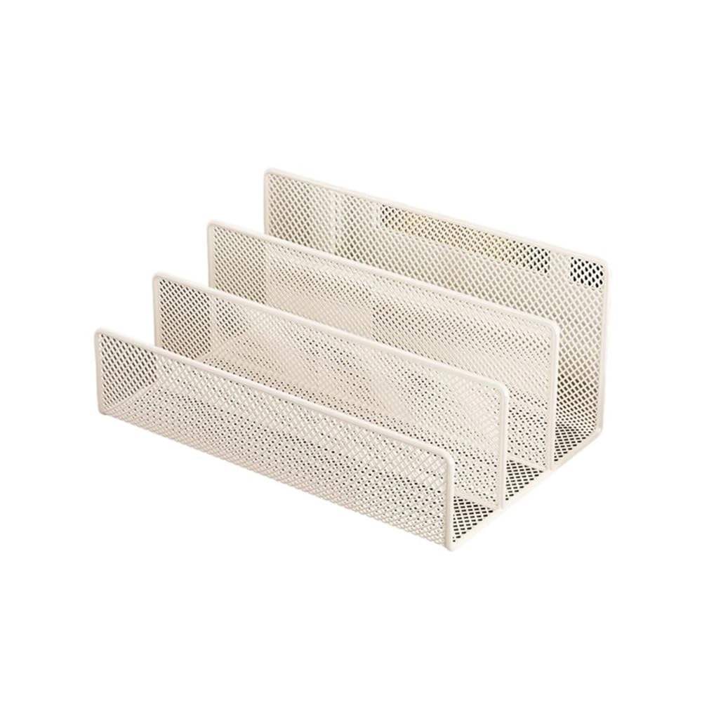 J9V4G6S3B5 Desktop File Rack Desktop File Organizers Metal Magazine Stand Bookshelf for Desk 3 Slot Sorter Rack
