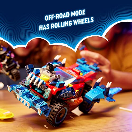 Image of Lego 71458 DREAMZzz Crocodile Car, 2-in-1 Set as Monster Truck or Crocodile Toy Car, with Mini Figures Cooper, Jayden and Night Hunter, Creative Gift for Children from 8 Years