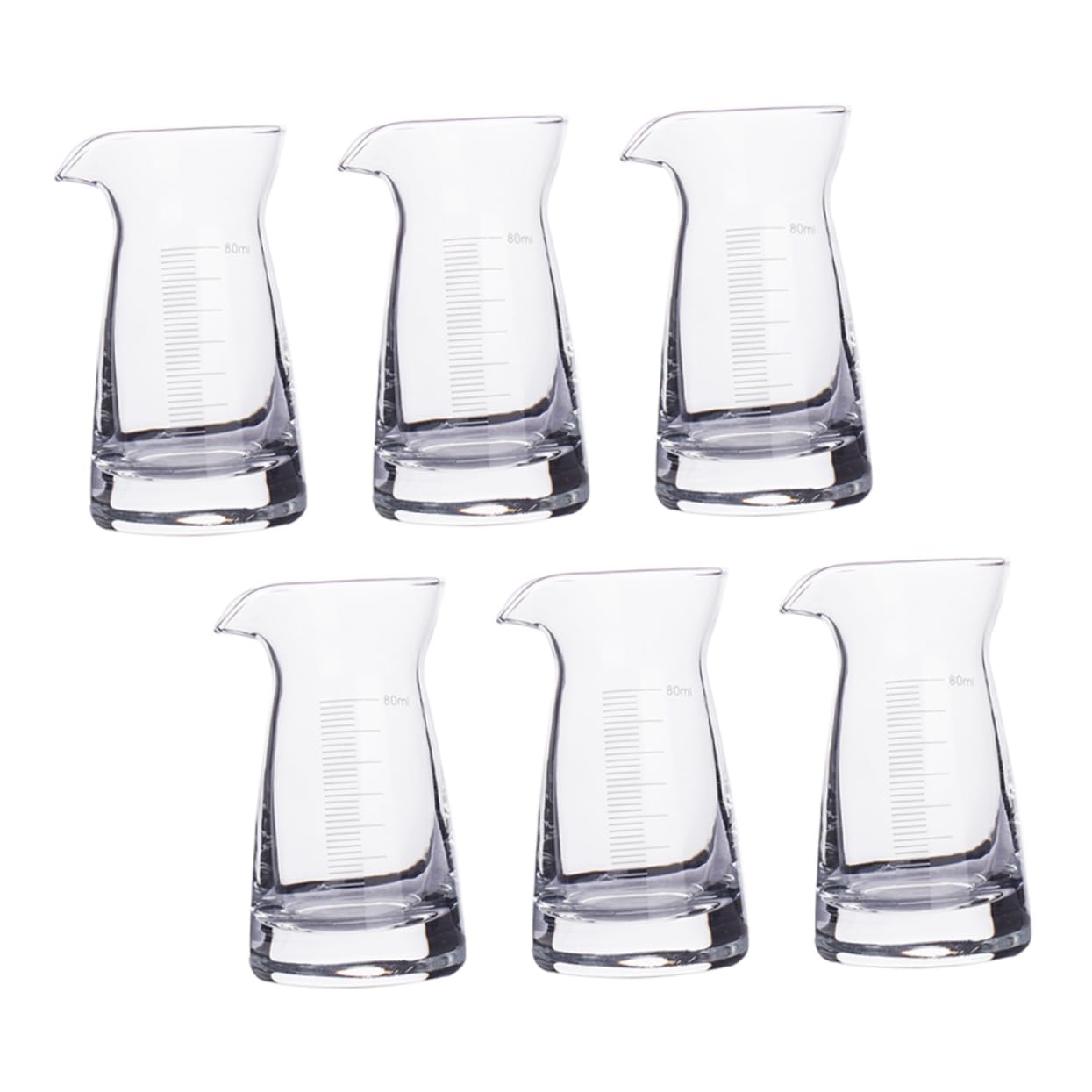 VALICLUD 6pièces Tasses à Mesurer pour Verre avec Graduation Claire pour Mesurer Et Conserver Et Boissons