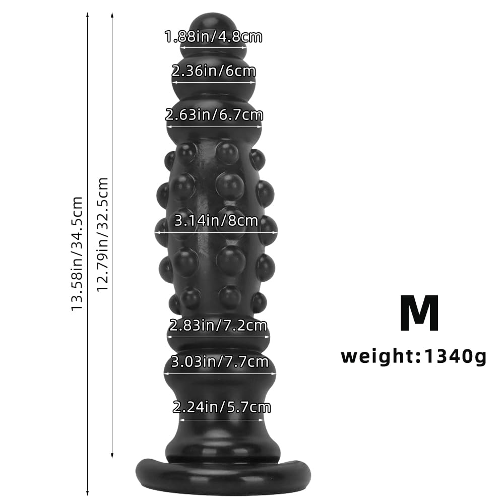 Groß Realistischer Penis Analplug Dildo Alien XXL Monster Analdildo Fantasy Butt Plug mit Saugnapf Analspielzeug G-Punkt Prostata Stimulieren Sexspielzeug für Frauen Männer Analdehner (Schwarz M)