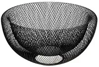 Centro de Mesa Decorativo em Metal Preto, Tigela Vazada, 30 x 15 cm