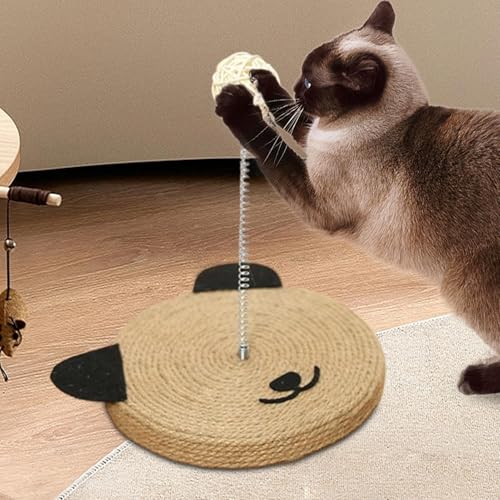 Griffoir pour chat boule en sisal interactive pour le salon et les murs de la maison