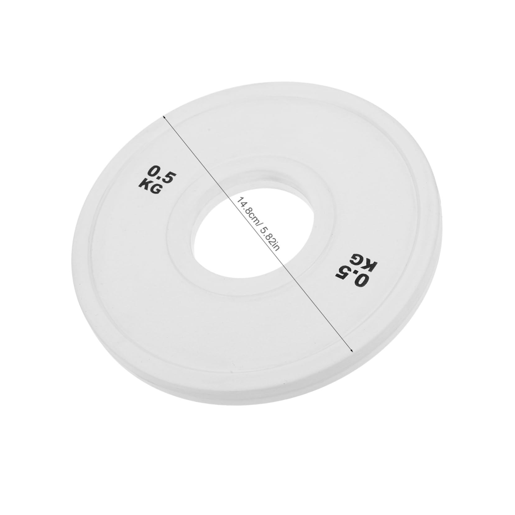 Disco de Pesas de Goma 0, 5kg Blanco Gran Orificio