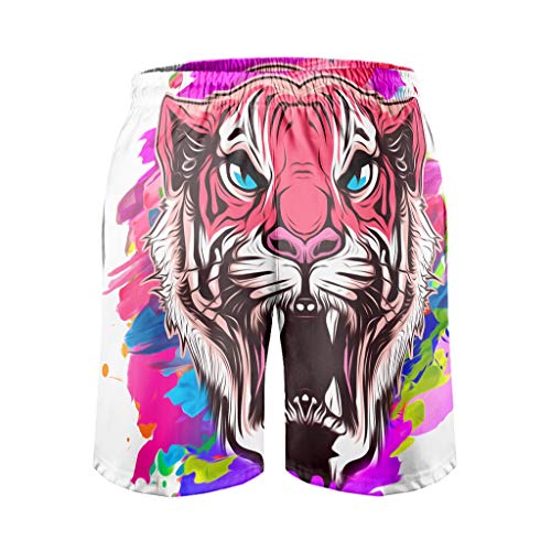 Ktewqmp Zomerzwembroek Tiger Pink mannen zwembroek zwembroek met zakken kant - Image 4