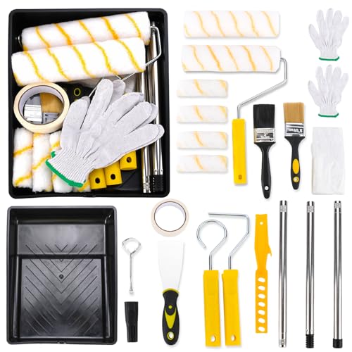 JOTOL Rodillo Pintar Kit 23 Piezas, Bandeja Rodillos Brocha