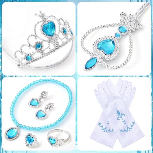 G.C Elsa Dress Costume For Girls Toddler Princess Dress Up Clothes With Toys Crown Wig Wand Accessories Halloween Cosplay thumb #4