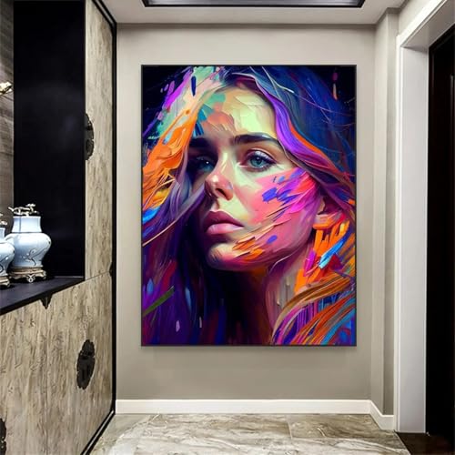 Peinture à l'huile colorée femme pour une ambiance inspirante
