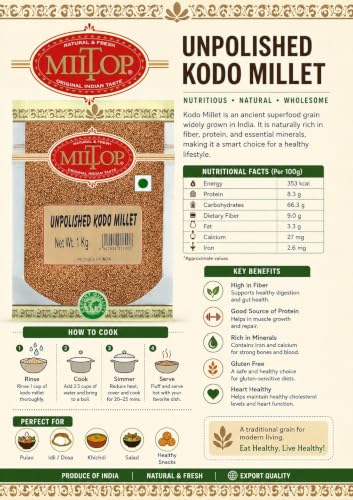 Image of Miltop Unpolished Kodo Millet 1 kg