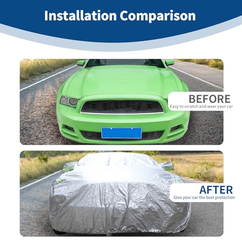 Image of for Mustang Car Cover Waterproof All Weather Full Car Covers for Ford Mustang 2009-2024 Exterior Accessories