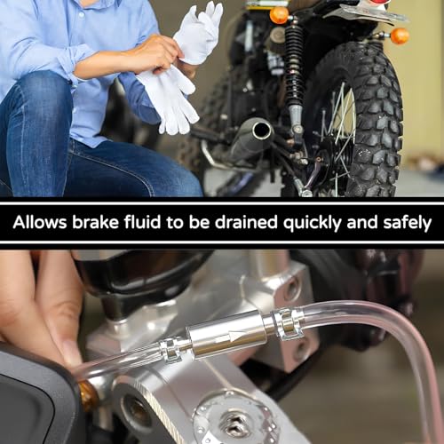 ZXNJA Bremsenentlüftungsgerät Motorrad,Kupplung Bremsschlauch,Bremsflüssigkeitswechselgerät,Bremsenentlüfter Motorrad,Bremsen Entlüftungsgerät,Fur Motorrad&Pkw Mit Hydraulischen Bremsen
