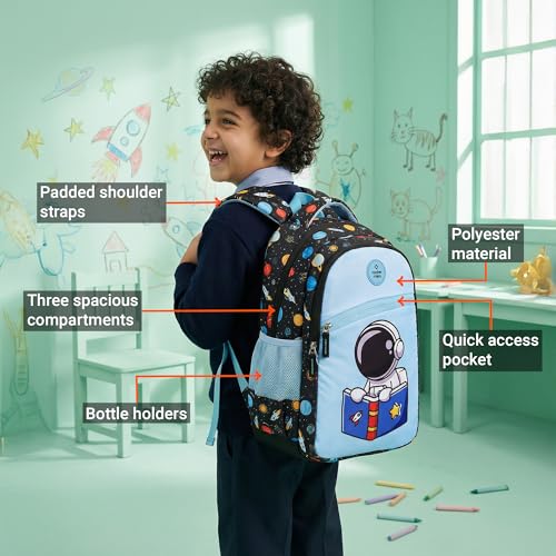 Image of Nasher Miles Polyester Backpack | Ideal for Preschool, Kindergarten, College, School, Office& Travel | Toddler, Girls, Boys, Men, Women