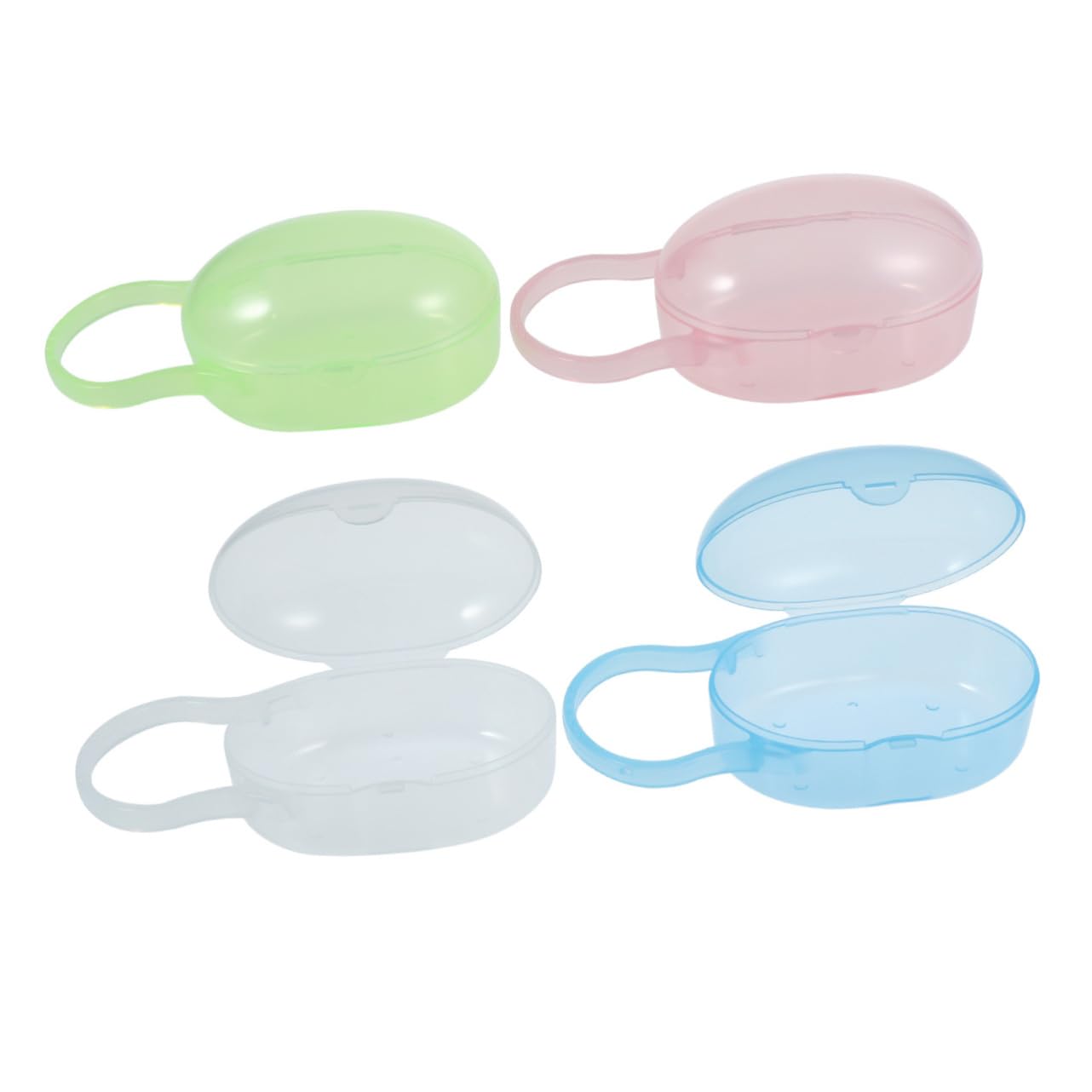 MERRYHAPY Pacifier Storage Box 4 Pack Compact for Home Travel Pp Material Pacifier Holder Case Color