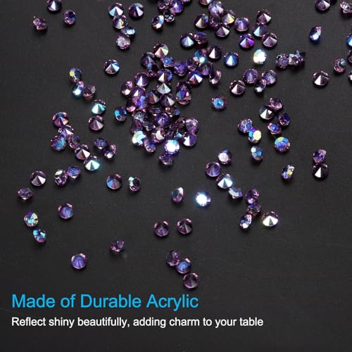 PATIKIL 14000Pcs Wedding Table Scatter Confetti Crystals 3mm Acrylic Diamonds Vase Fillers Gems for Table Centerpiece Decorations Bridal Shower Party, Dark Purple AB - Image 3