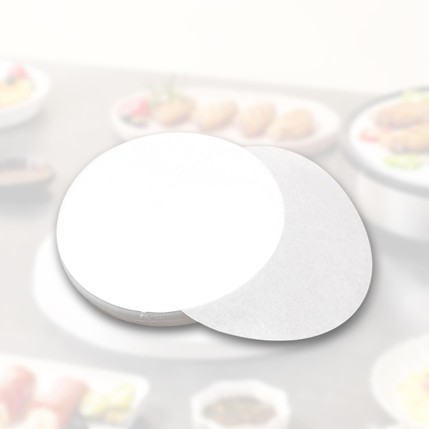 TORMEN 100pcs Parchment Paper Sheets Orbicular Baking Papers 6 Inches For Cakes Cookies Barbecue (White)