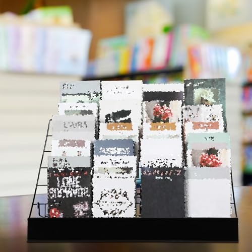 Queekay 6 Tier Wire Countertop Rack black Comic Book Holders Wide Wire Magazine Rack Tabletop Display Stand for Table Top Book Brochure Literature Comic Greeting Card Shelf Holder Stand - Image 3