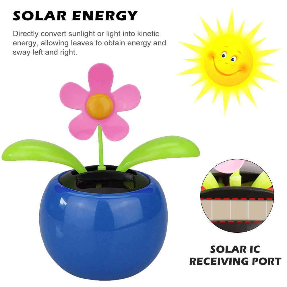 2 Fiori Solari Danzanti Geoyien | Con Adesivi Per Auto E Scrivania - Decorazione A Energia Solare - Foto 4