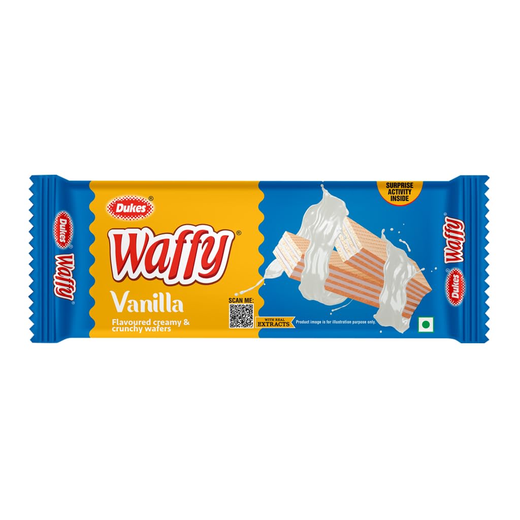 Waffy - Vanilla Flavoured Creamy & Crunchy Wafers (60/55 Gram)