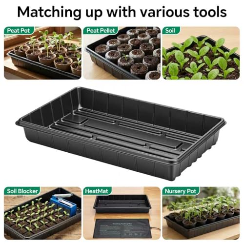 EXTYQWC 10 Plant Growing Trays,Plant Tray, Seed Tray, Seedling Tray, Propagation Tray, Plant Trays for Seedlings, Planting Trays, Seedling Starter Tray(No Drain Holes) - Image 2