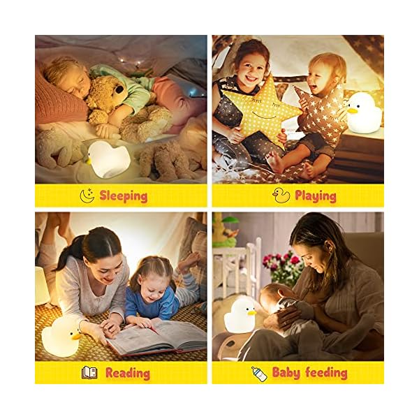 TKARPOO LED-Ente Nachtlicht Kinder, Ente Nachtlicht Kinder Silikon Dimmbar Nachttischlampe Kinder Baby Nachtlicht Ente… – Bild 3