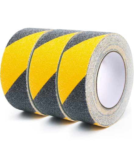 Baitouying Anti Slip Tape - 2 Inch, 99 Total Foot, Yellow And Black, Non Skid Warning Tape For Floors, Stairs, Ladders, Ramps, Walkways, Water Resistant High Friction Tread, Indoors & Outdoors Use #TOP20