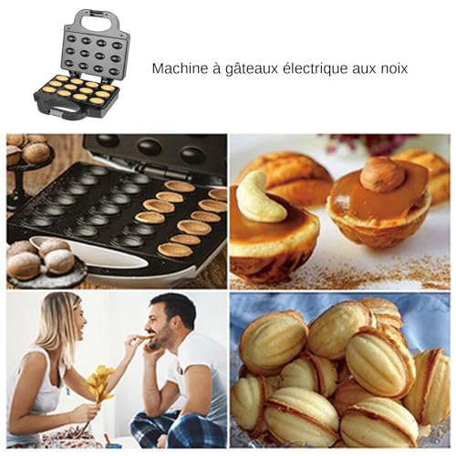 Walnut Waffle Machine, Nut Cookie Mold Manufacturer | Electric Nut Cookie Baking Machine | Double Sided Heated Baking Tool for Breakfast, Restorati - Image 9