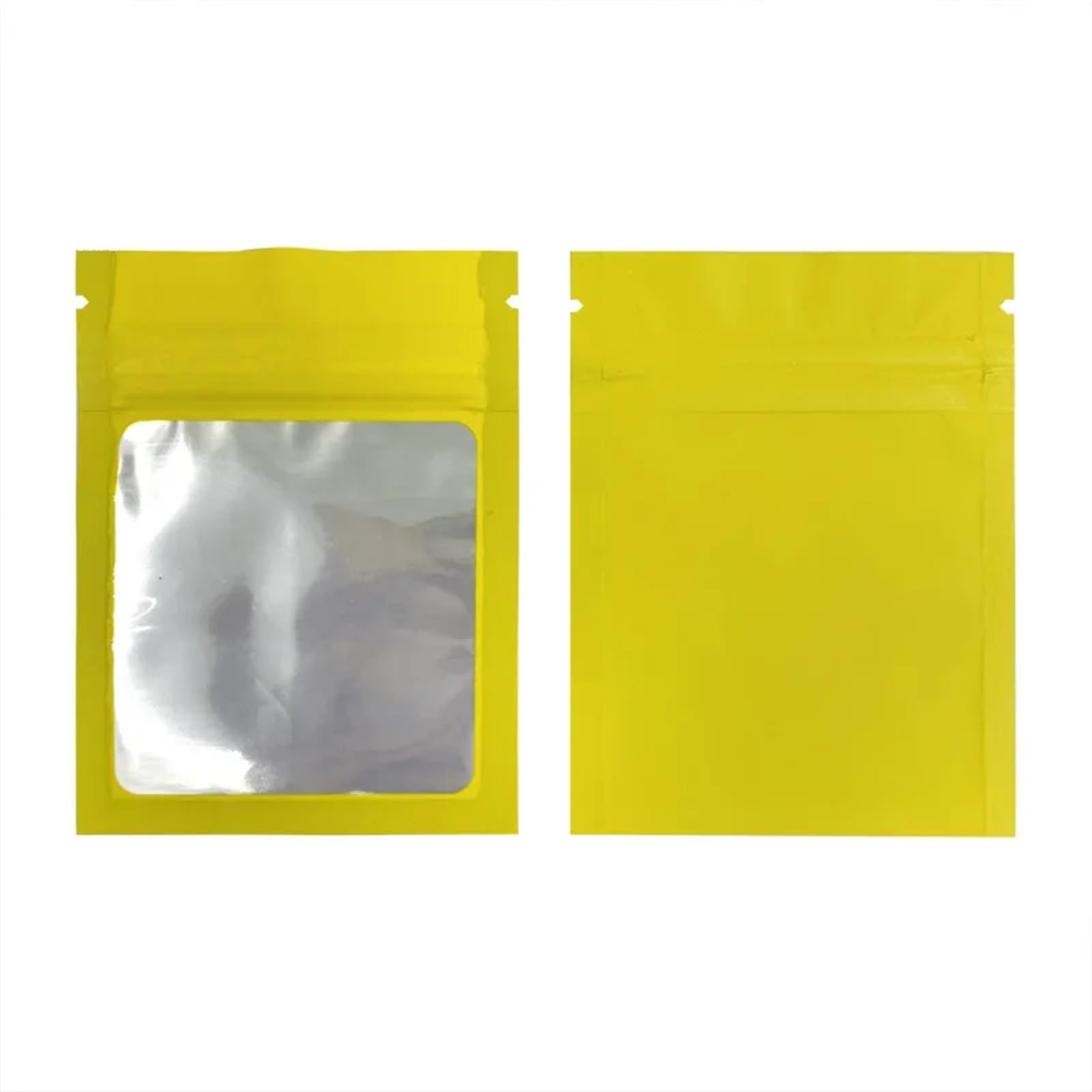 Ziplock Baggies, Flat Mylar Zip Lock Bags Multicolor Resealable(Yellow)