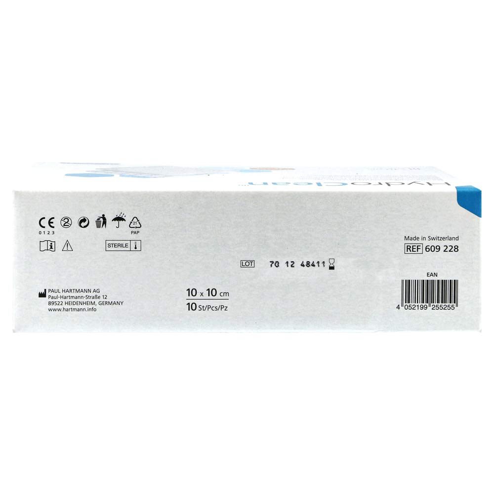 Hartmann HydroClean Kompressen 10 x 10 cm steril, 10 St