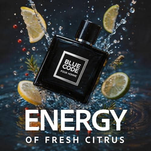 Image of AFLUXE Blue Code Eau de Parfum for Men, 3.4 Fl. Oz - Long Lasting Fresh Aquatic & Woody Fragrance, Intense Citrus & Lavender Men's Perfume