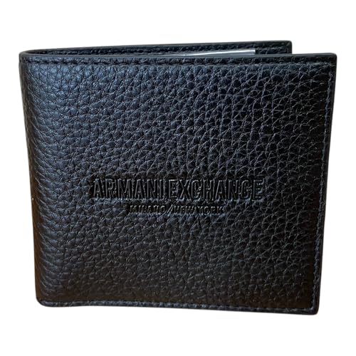 Armani Exchange Portefeuille homme en cuir 8 cartes de crédit M168F11931, Noir , M, Décontracté
