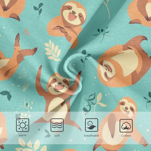 Wusikd Cute Sloth Girls' Underwear Cotton Doing Yoga Poses Girls Briefs Soft Toddler Underwear 2T3