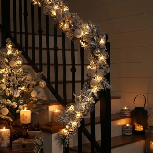 Valery Madelyn 152cm Weihnachtsgirlande mit 20 Beleuchtung Timer,5ft künstliche Tannengirlande Weihnachtsdeko… – Ansicht 7