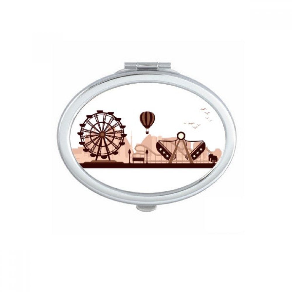 Miroir de maquillage portable compact ovale miroir de poche mignon