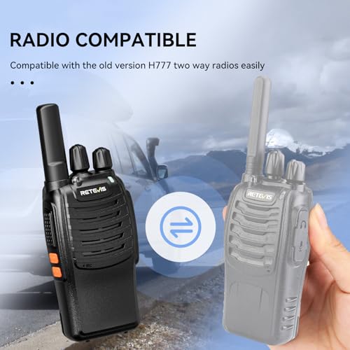 Retevis H777 Walkie Talkie, Portable PMR446 Radio Walkie Talkies for Adults Easy of Use, USB A-Type C, VOX, Flashlight - Image 4