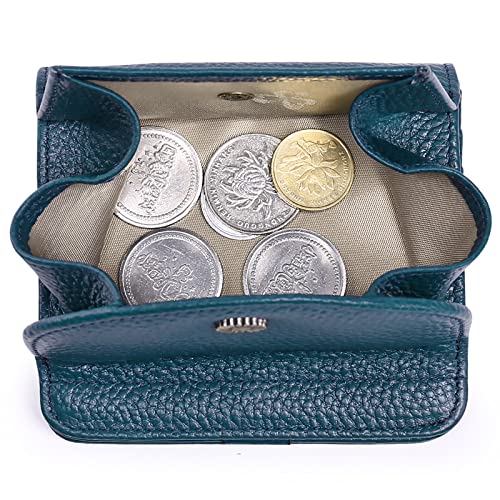 Real Leather Small Wallet for Women Coin Pouch RFID Blocking Bifold Credit Card Holder Mini Wallet for Ladies (Blue)3