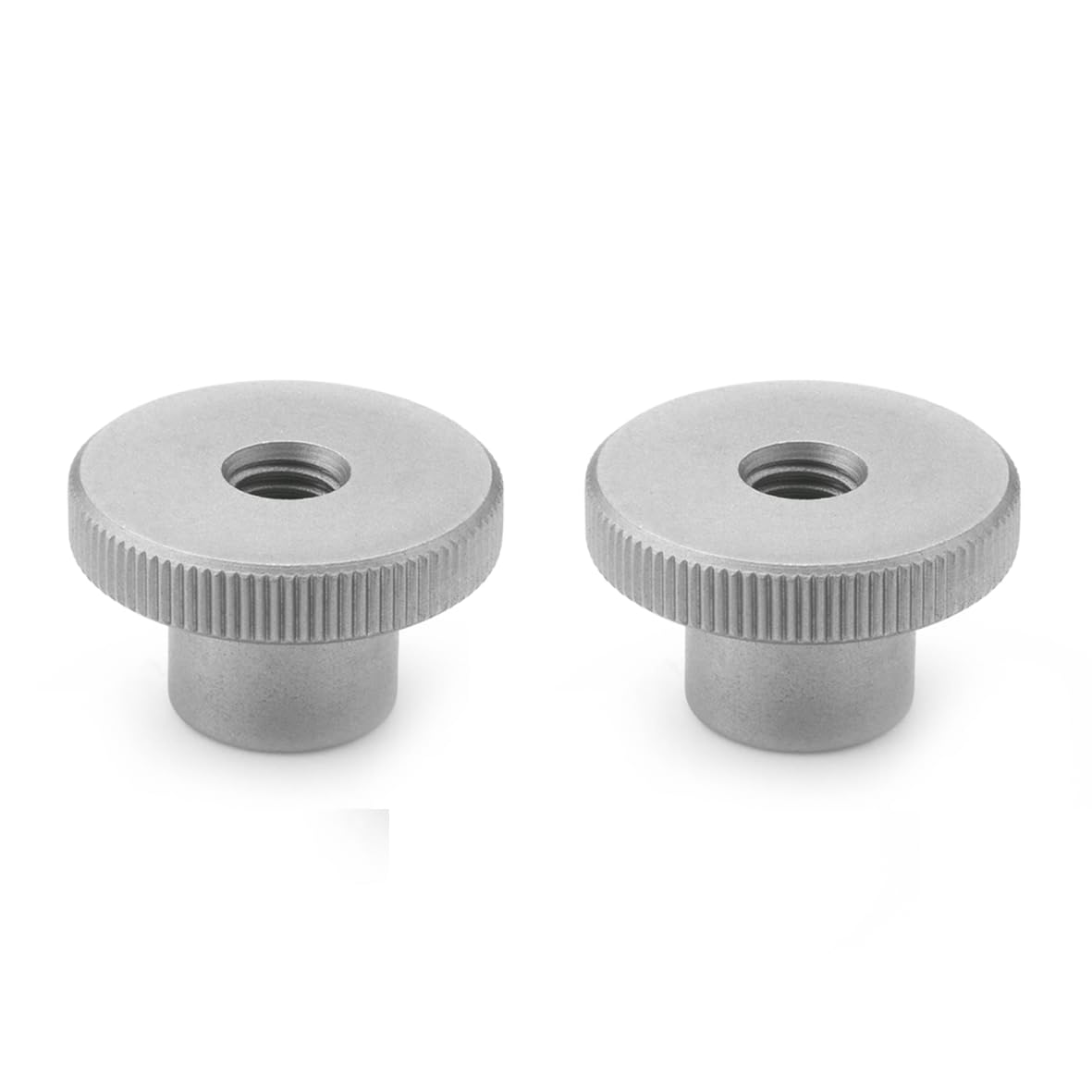 Ganter Normelemente | High Knurled Nut - DIN 466-M12-NI | Thread: M12 | Stainless Steel | Pack of 2