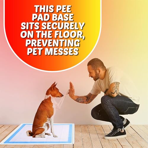 Image of TidyFriend Dog Pee Pad Holder Tray Fits for 30 inch x 36 inch Pee Pads with Corner Lock Holes, Raised Edges, Non-Spill, Easy to Clean Silicone Dog Potty Tray Holder, For Indoor Floor Protection (White)