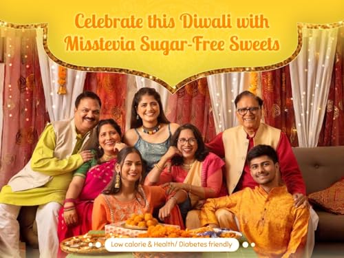 Image of Misstevia Sugar Free Sweets Gift Box 125g | Kaju Katli | Stevia Sweetened | Low Carb Low Calorie| Sugar Free Mithai| Healthy Treats for Kids & Diabetics | No added Mawa or peanut powder | Pure Cashew Nut with deshi Ghee| Gift for any occassion
