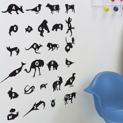 blik Black Alphabet Zoo Re-Stik Wall Stickers