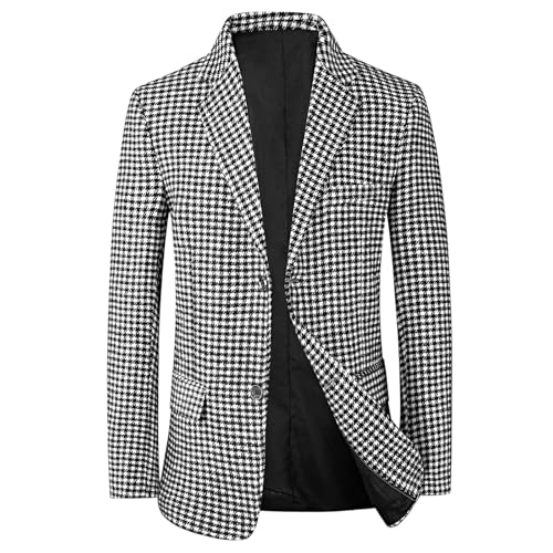 Men's Blazer Clasic Fit Plaid Suit Jacket Casual Sport Coats Notched Lapel Single Breasted Daily Blazer Sports Jackets